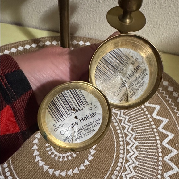 Set of 4 Brass Candlestick Holders made in India - Picture 3 of 7